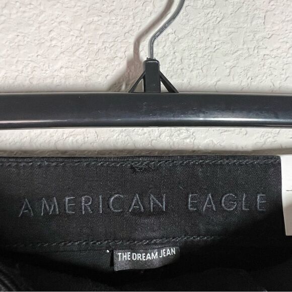 American Eagle Black Fringe Hi-Rise Dream Skinny Jegging Jeans Women's Size 0 - Picture 5 of 9